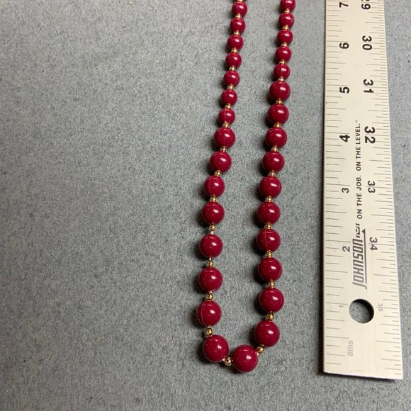 Citation Retro Necklace Round Red Gold Spacers - Picture 5 of 7